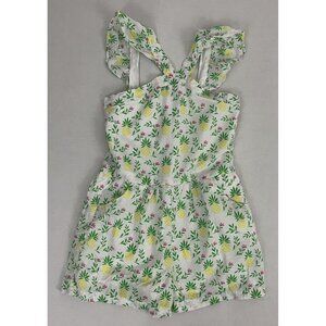 Janie and Jack Girl's 8 Pineapple Ruffle Sleeve Romper A Bright Spring